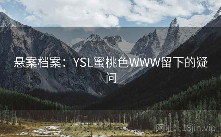悬案档案：YSL蜜桃色WWW留下的疑问  第1张